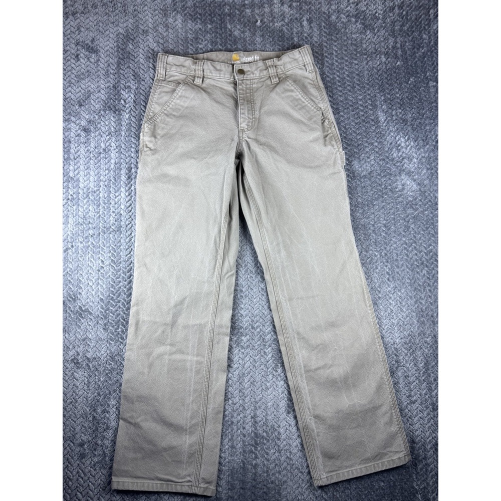 Carhartt Carpenter Pants Mens 31x30 Desert Khaki Relaxed Fit Workwear 103279 251